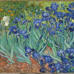 Papel de arroz para decoupage con lirios de Van Gogh, papel de arroz tamaño carta para joyeros, muebles, arte mural, manualidades y álbumes de recortes.