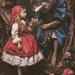 Decoupage Little Red Riding Hood #297, Letter Size Rice paper for Coaster, Trinket Box, Candle, DIY Craft, Furniture, Scrapbook Junk Journal