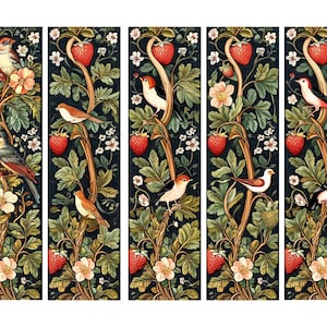 Marque-page n° 83 de style William Morris à découper, papier de riz format lettre pour travaux manuels, boîte à bijoux, bougies, meubles et carnet de bords de scrapbooking