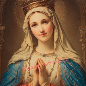 Ritratto della Vergine Maria in decoupage n. 359, carta di riso formato lettera per diario di cianfrusaglie, portaoggetti, candele, mobili e album di ritagli