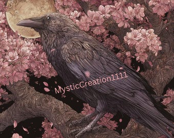 Decoupage Rice Paper Vintage Halloween Crow Raven #389, Rice Paper for Coaster, Trinket Box, Furniture, Scrapbook Journal, Home Decor Art