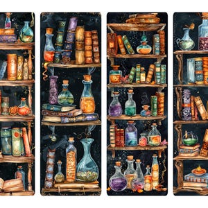 Marcador de estantería de decoupage Witchy n.° 254, papel de arroz tamaño carta para diarios basura, cajas de baratijas, velas, muebles y álbumes de recortes