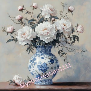 Decoupage Rice Paper Chinoiserie Vase Flowers Wall Art #175, Letter Size Rice paper for Trinket Box, Candle, Tray, Furniture & Scrapbook