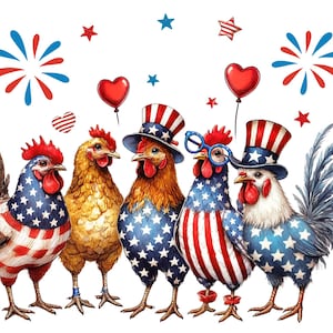 Decoupage com galinhas da bandeira patriótica dos EUA nº 351, papel de arroz tamanho carta para porta-copos, porta-trecos, móveis, decoração de madeira, scrapbook, artesanato