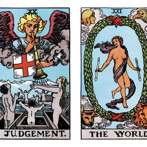 Carte de tarot en papier de riz pour découpage, Arcanes majeurs du Jugement du monde, papier de riz pour boîte à bijoux, bougie, autel, travaux manuels, album de scrapbooking, carnet de bords