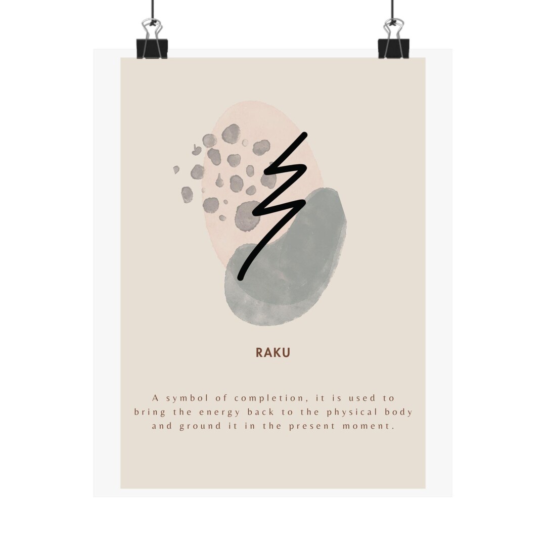 Raku Reiki Symbol Wall Art, Reiki Power Symbol Poster, Spiritual ...