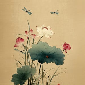 Decoupage Paper Chinoiserie Oriental Chinese Flower Ink Painting Art#245, Letter Size Rice paper for Trinket Box, Candle, Furniture, & Craft