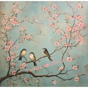 Chinoiserie decoupage rijstpapier Floral Bird French Toile #111, rijstpapier Letter-formaat voor Snuisterijdoosje, kaars, meubels, ambacht, dagboek