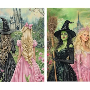 Papier de riz pour découpage Wicked Elphaba and Glinda Lisa Parker Style #68, papier de riz pour sous-verre, boîte à bijoux, meubles, journal de scrapbooking