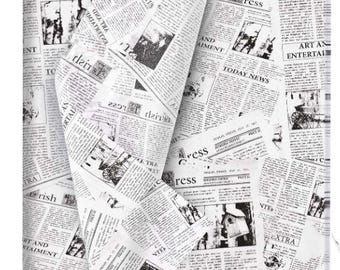 Vintage Newspaper Tissue Paper for Decoupage, Gift Wrapping Tissue paper for Coaster, Trinket Box, Candle & DIY Crafts