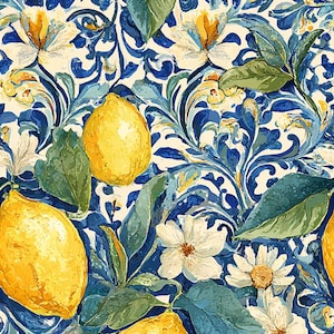 Papier de riz à découpage vintage Lemons Millefiori style #382, papier de riz format lettre pour boîte à bijoux, meubles, art mural, créations manuelles, scrapbooking