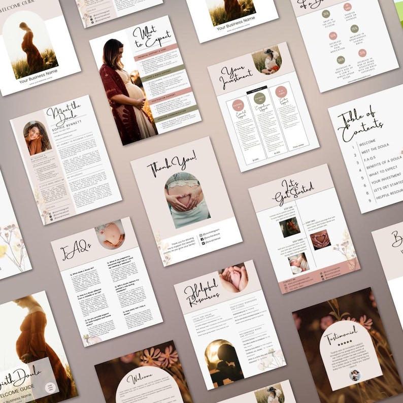 Editable birth doula client welcome packet, doula welcome packet, doula template, doula client onboarding, birth worker tools, Canva Doula Template, Doula Client Packet, Client Onboarding Kit
Doula Business Tools
Birth Worker Tools
New Client Packet