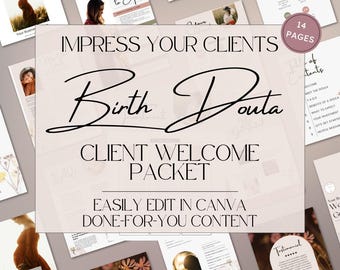Pacchetto di benvenuto modificabile per la doula di nascita, moduli per i clienti della doula, kit di onboarding per i nuovi clienti, pacchetto di benvenuto per la doula di nascita, modello di pacchetto per i clienti