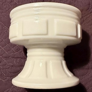 Vintage Milk Glass Pedestal Planter