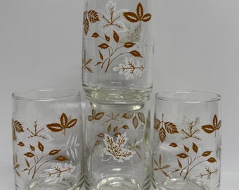 Vasos para zumo Dominion Glass con diseño de hojas de otoño (x4)