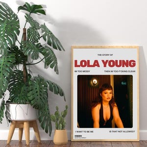 Lola Young | Piosenka „I'm too messy” | Muzyka Tik Tok | Estetyczny wydruk artystyczny | Wydruk muzyki niezależnej | Wydruk tekstu retro | Okładka albumu „I'm too perfect”