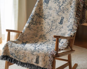 Coperta in tessuto con motivo Labrador Retriever nero, grande arazzo da parete, decorazione in stile country francese, regalo di famiglia per gli amanti degli animali.