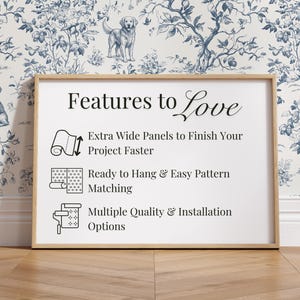 Dog Wallpaper, Whimsical Toile de Jouy Golden Retriever, Vintage Style Botanical, Peel & Stick, Removable, Pre-Pasted, Vinyl, Custom Color image 4