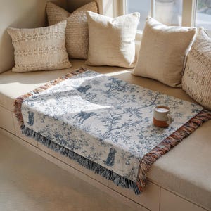 Jeté tissé labrador retriever noir toile botanique grande tapisserie murale décoration champêtre française cadeau maison héritage pour amoureux des animaux de compagnie image 3