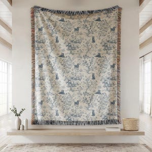 Jeté tissé labrador retriever noir toile botanique grande tapisserie murale décoration champêtre française cadeau maison héritage pour amoureux des animaux de compagnie image 4