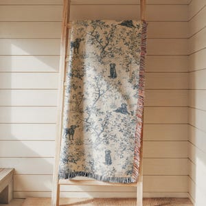 Jeté tissé labrador retriever noir toile botanique grande tapisserie murale décoration champêtre française cadeau maison héritage pour amoureux des animaux de compagnie image 9