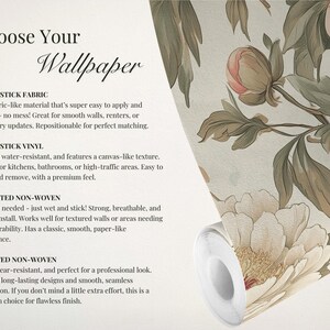 Pink Peony Floral Wallpaper | Vintage Victorian Botanical, Light ...