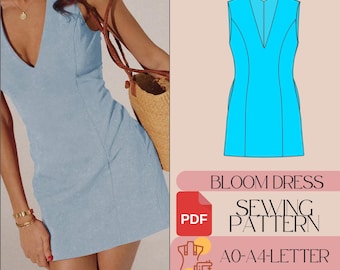 Schnittmuster für Bloom V-Neck Minikleid (PDF)