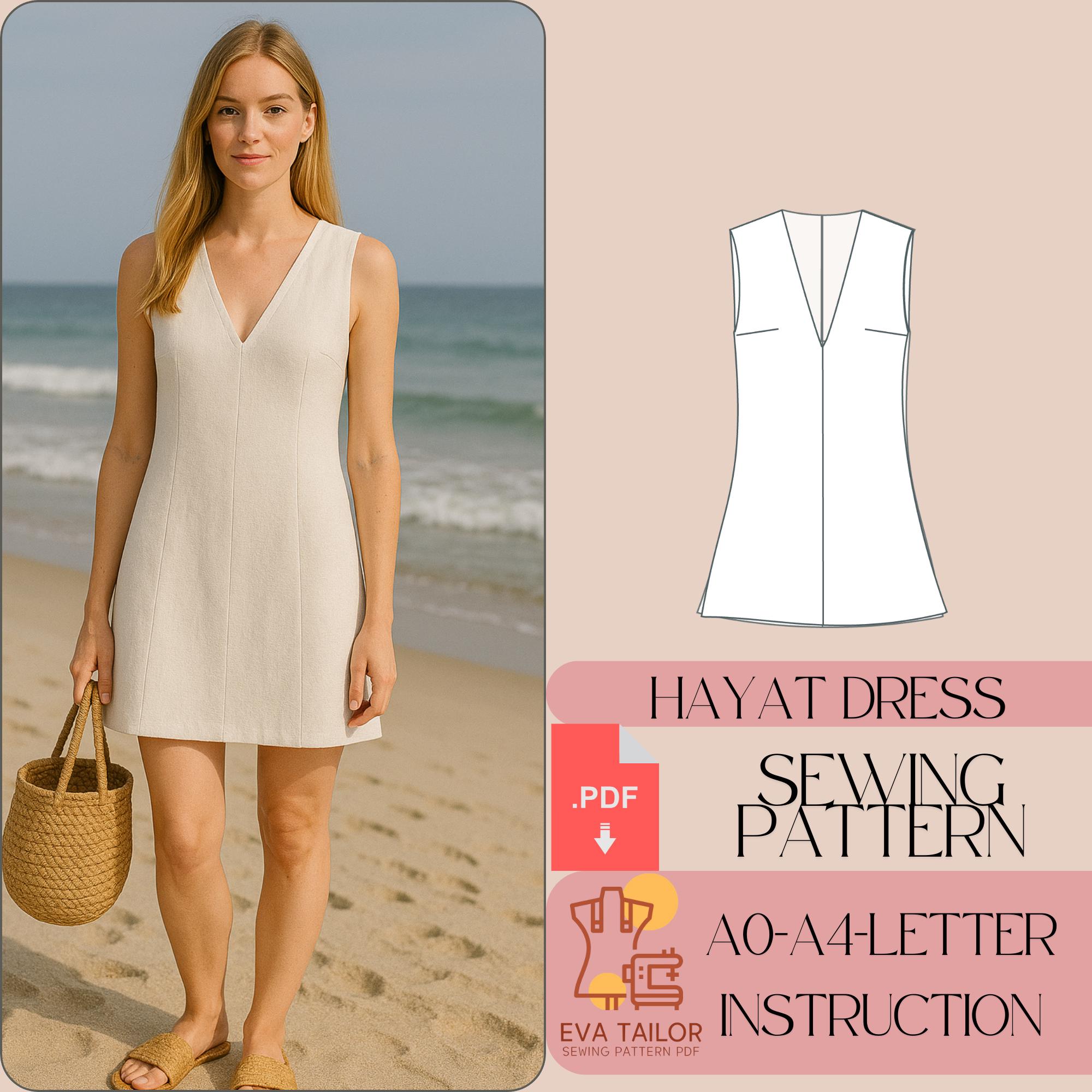 Linen Mini Dress Sewing Pattern, Summer Beach Style (PDF) - Etsy