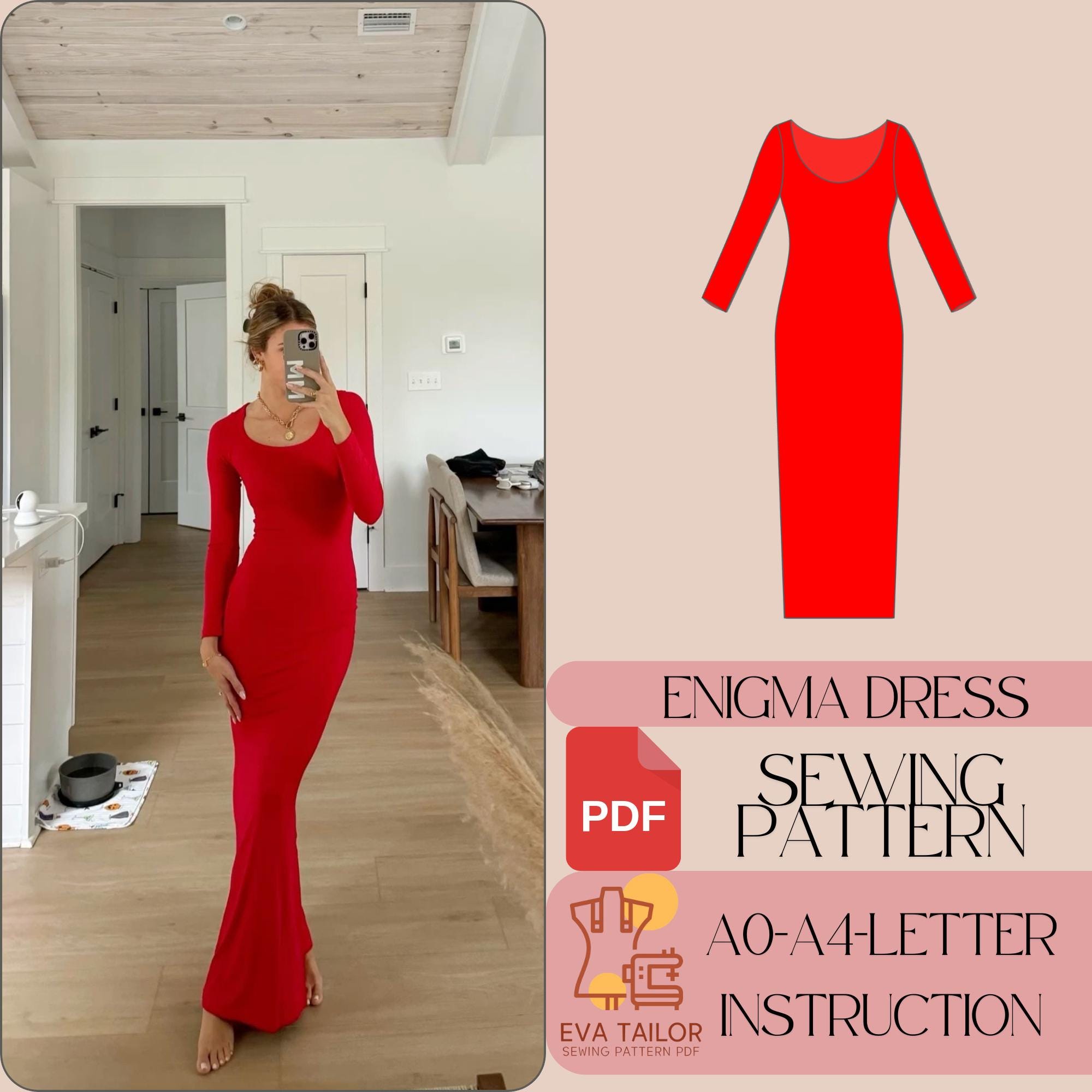 knee length dresses for ladies Loose-fit Maxi Dress, Bishop Sleeves, Bodice Wrap / mc2-2010 main image 0