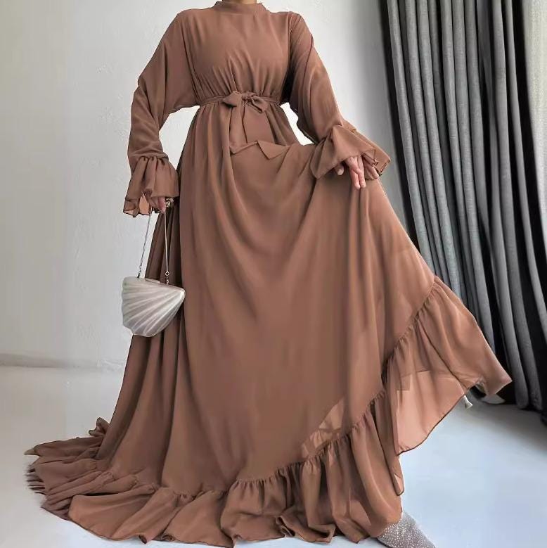Dubai Arab Abaya Sewing Pattern, Long Robe Kaftan Modest Maxi Dress ...