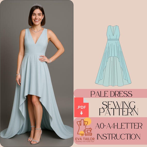 strapless open back dress Front-Tie Dress Sewing Pattern  Summer & Prom Style  IndiePattern
