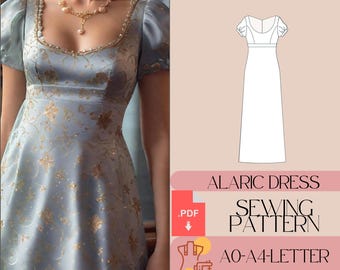 Regency Ballgown Sewing Pattern, Prom Dress, Medieval, Fairy Cottagecore (PDF Pattern)