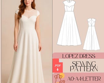 Bridal Maxi Dress Sewing Pattern: Elegant Evening Gown (PDF Pattern)