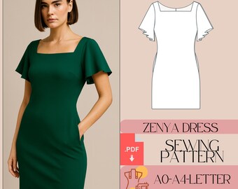 Mini Dress Sewing Pattern: US 2-30, Easy Summer Style (PDF Pattern A0-A4-Letter Sizes)