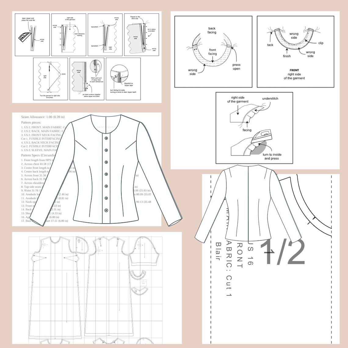 Fitted Long Sleeve Shirt Sewing Pattern (PDF) - Etsy
