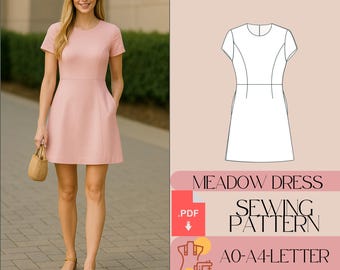 Mini Summer Dress Sewing Pattern (US 2-30 / EU 32-60) (PDF)
