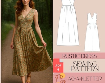 Feen-Kleid, Cottagecore-Kleid Schnittmuster (PDF)