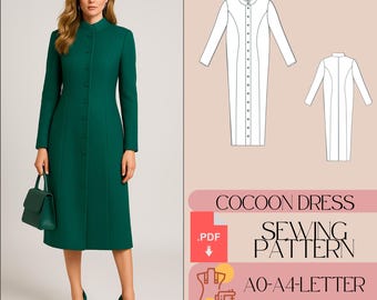 Cocoon Jacket Sewing Pattern: Women's Winter Coat (PDF Pattern)