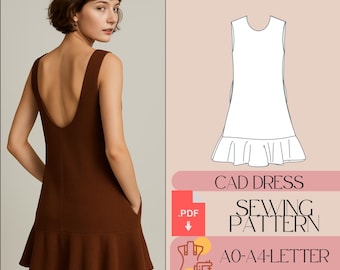 Backless Mini Dress Sewing Pattern: Easy Summer Linen (PDF Pattern)