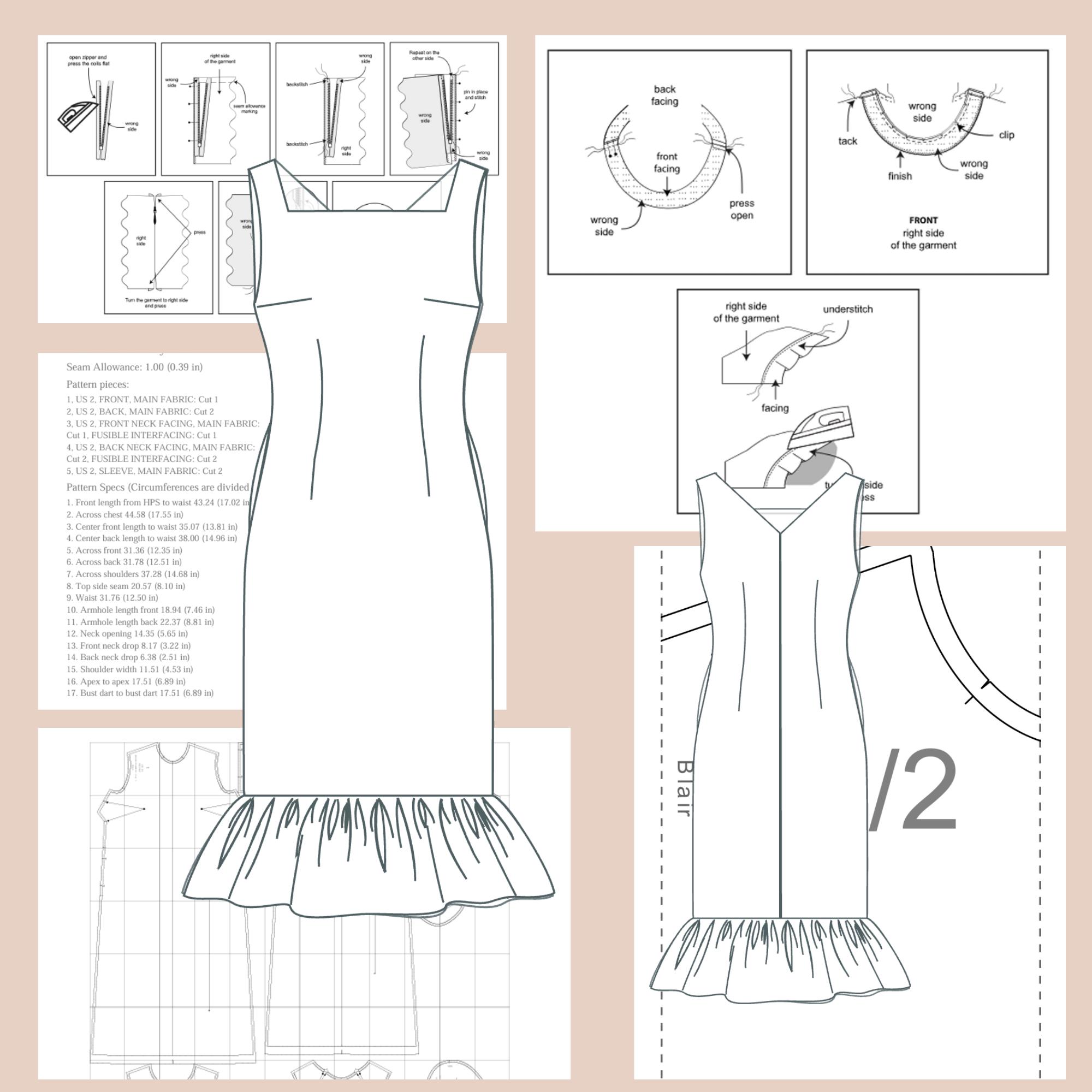 knee length dresses for ladies Cowl Neck Midi Dress Sewing Pattern – Patterns For Less main image 0