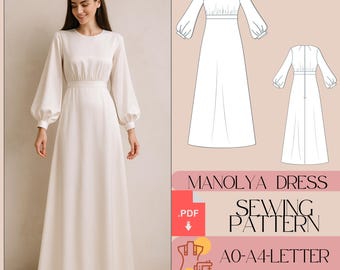 Satin A-line Bridesmaid Dress Sewing Pattern (PDF) - Etsy