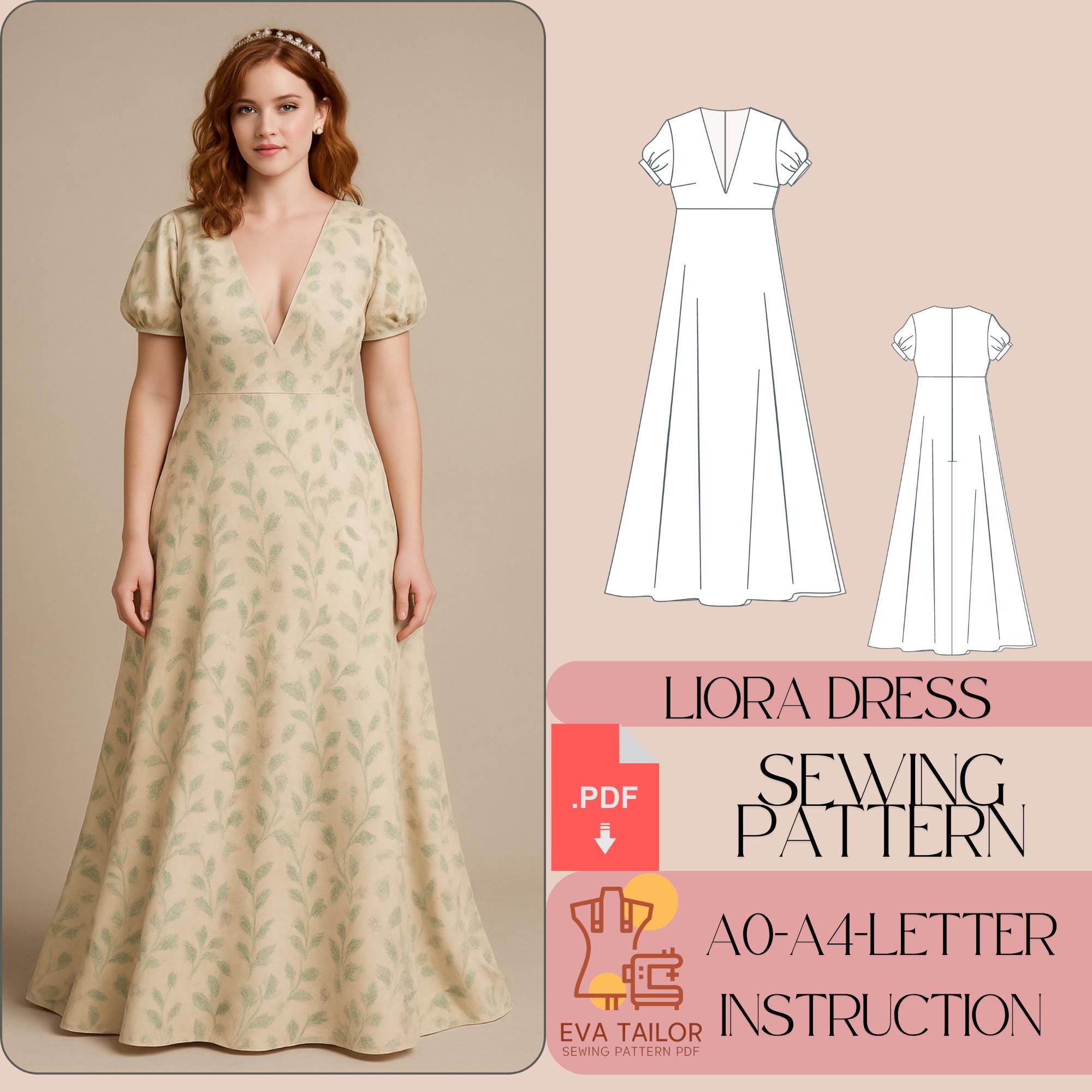 buffi's dress design sew 30 fun styles Puff Sleeve Peplum, Dress, & Bodysuit Sewing Pattern