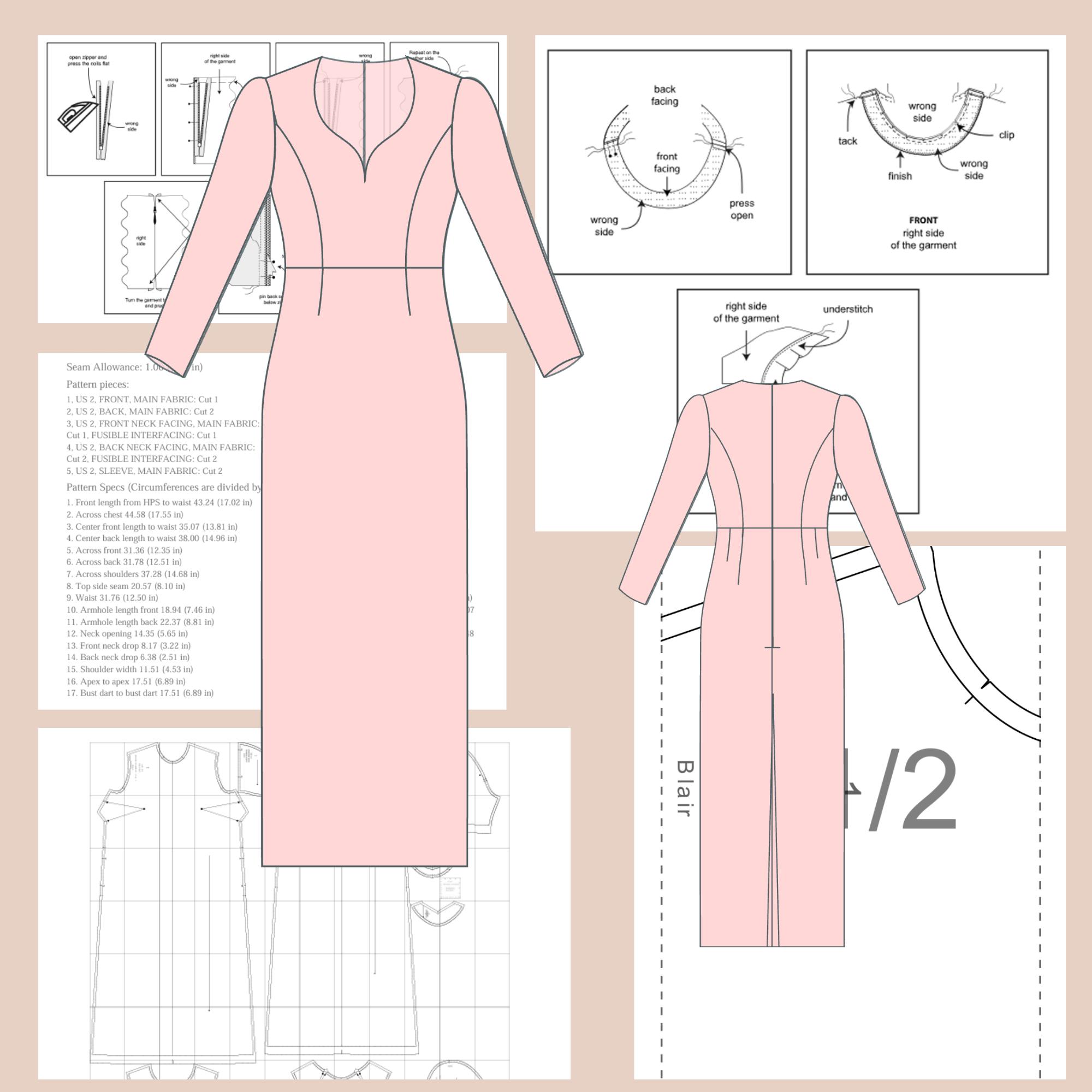 long sleeve pencil dress pattern Off Shoulder Long Sleeve Cocktail Evening Dress Sewing Pattern Midi Pencil Dress