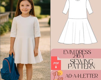 Patrón de costura para vestido de fiesta de niña (PDF)