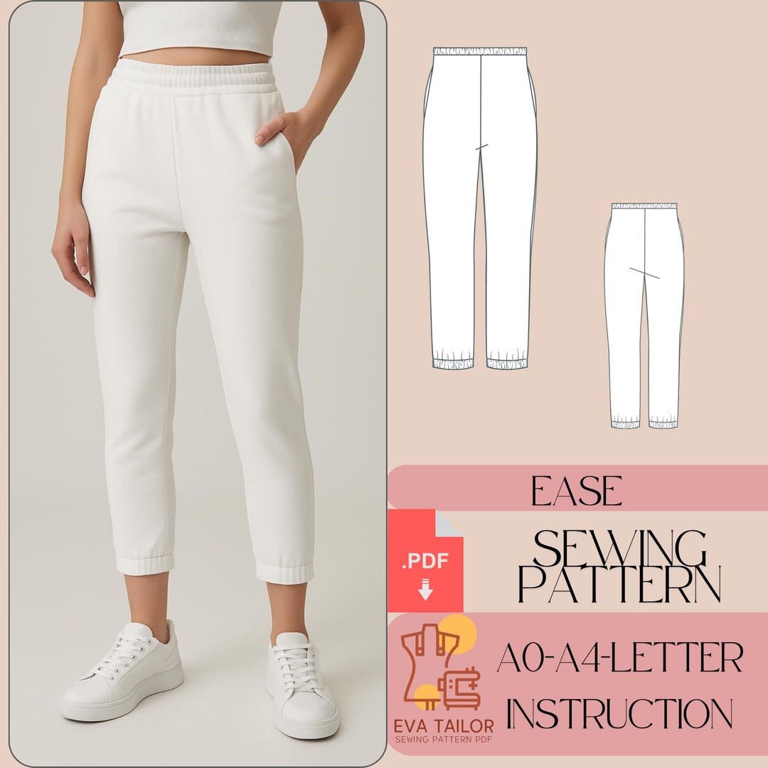 Women’s High Waist Joggers Sewing Pattern | Elastic Waist (PDF) - Etsy