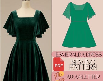 Patron de couture pour mini robe de soirée, robe de bal de cocktail (PDF)