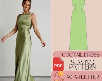 Boat Neck Maxi Dress Sewing Pattern: Princess Seam, Full Skirt (digital  PDF) - Etsy