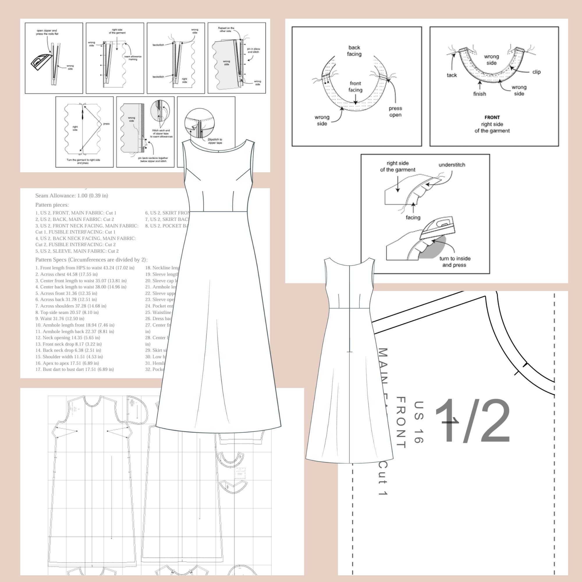 A-line Boat Neck Wedding Dress Sewing Pattern (PDF) - Etsy