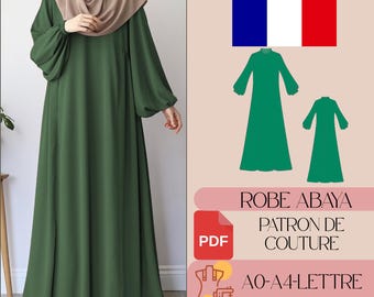 Patron Couture Abaya, Robe Kaftan Modeste Musulmane (Mécène PDF)