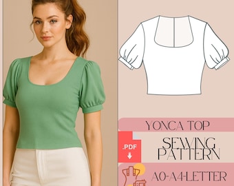 Women's Top Sewing Pattern: Easy Blouse (PDF Pattern)